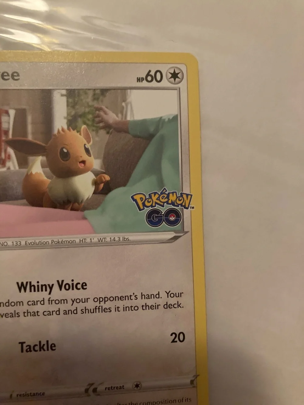Pokemon Eevee Trading Card - Yellow Border, Brown Eevee